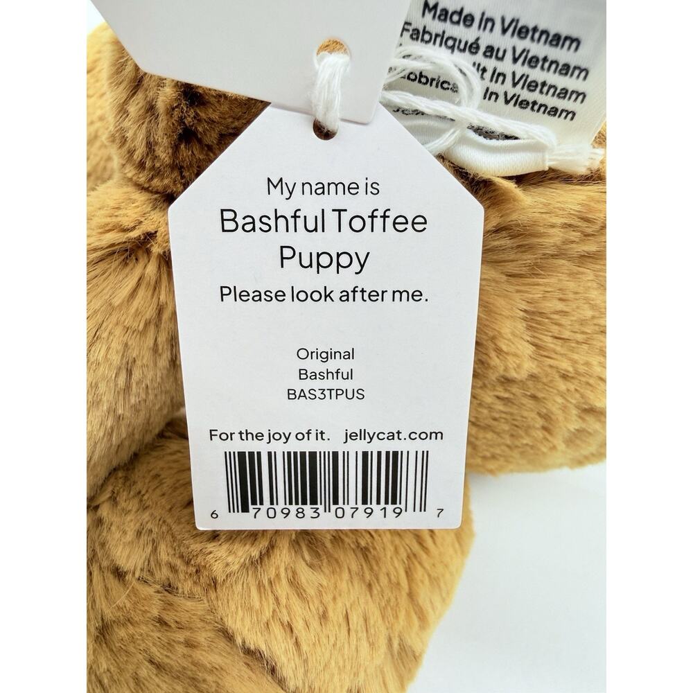 Jellycat Bashful Toffee Puppy Plush Medium Authentic NWT With Dust Bag - Picture 9 of 9